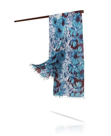 Палантин Женский W40-FLEUR.LINEARE/BLEU